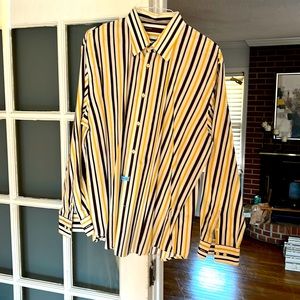 Dress striped shirt Tan Brown. & Yellow